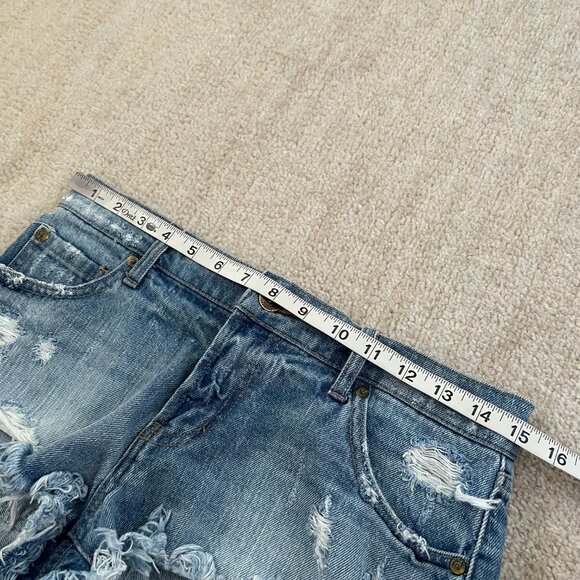 Pistola Blue Ripped Jeans Denim Shorts 27 - Picture 7 of 9